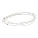 Rubber cord, white, 350 mm, closed ring, textile braided