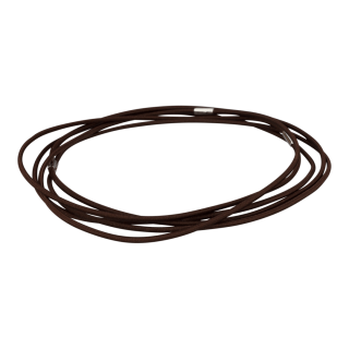 Rubber cord, brown, 350 mm, closed ring, textile braided