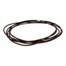Rubber cord, brown, 350 mm, closed ring, textile braided
