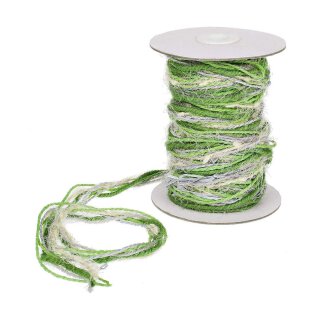 Jute yarn, multicolor, green, natural 15 m