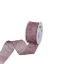Deco ribbon linen look Berry, 5 cm, 8 m, single-coloured