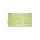 Deco ribbon linen look Pale green, 5 cm, 8 m, single-coloured