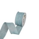 Deco ribbon linen look Jade, 5 cm, 8 m, single-coloured